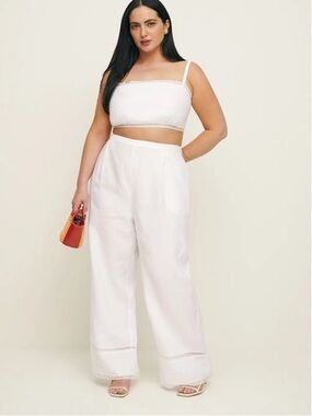 Reformation Violet Linen Two Piece Es